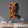 Wallity Cosmic Escultura de pared de madera y metal nogal y negro